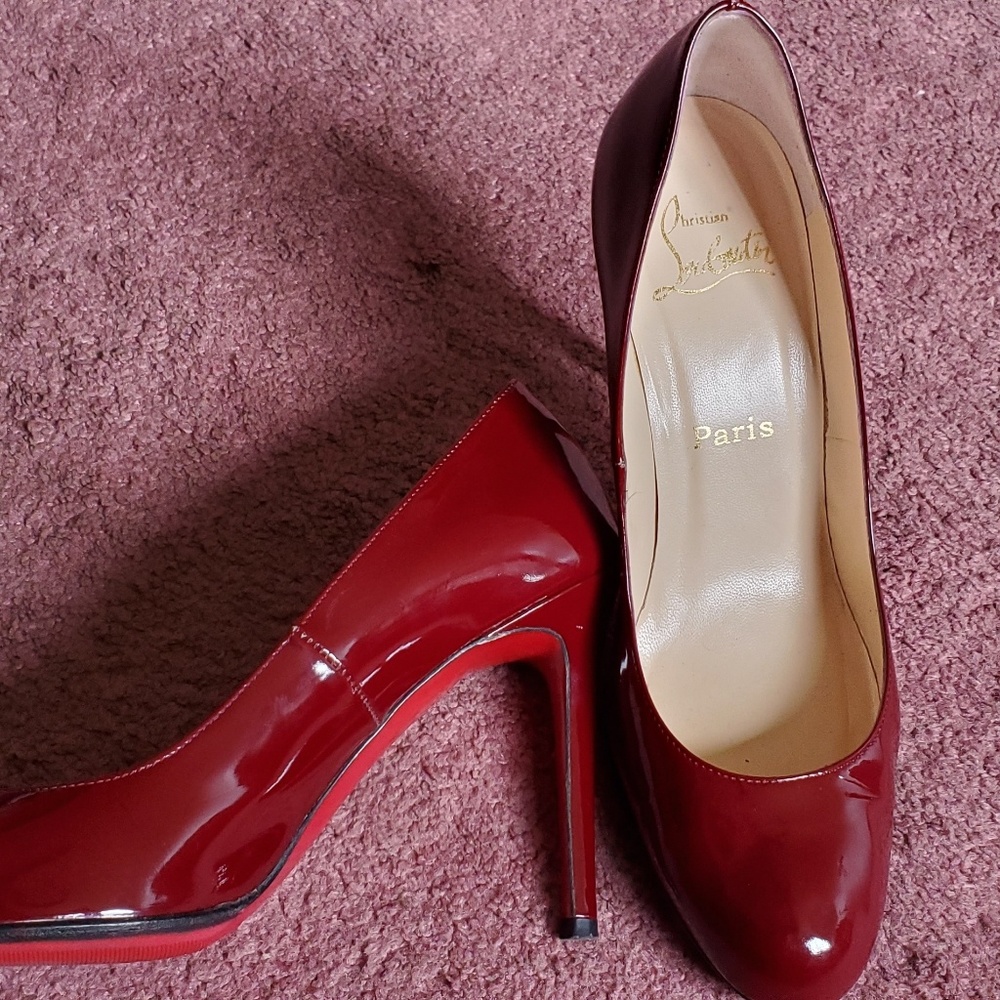 Christian Louboutin Oxblood Simple Pumps 100 38.5